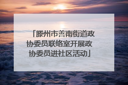 滕州市善南街道政协委员联络室开展政协委员进社区活动